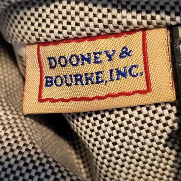 Vintage Dooney & Bourke Black Satchel Logo Canvas, Lock Clasp, Crossbody Strap - Picture 14 of 15